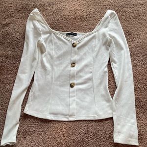 White L/S top with buttons